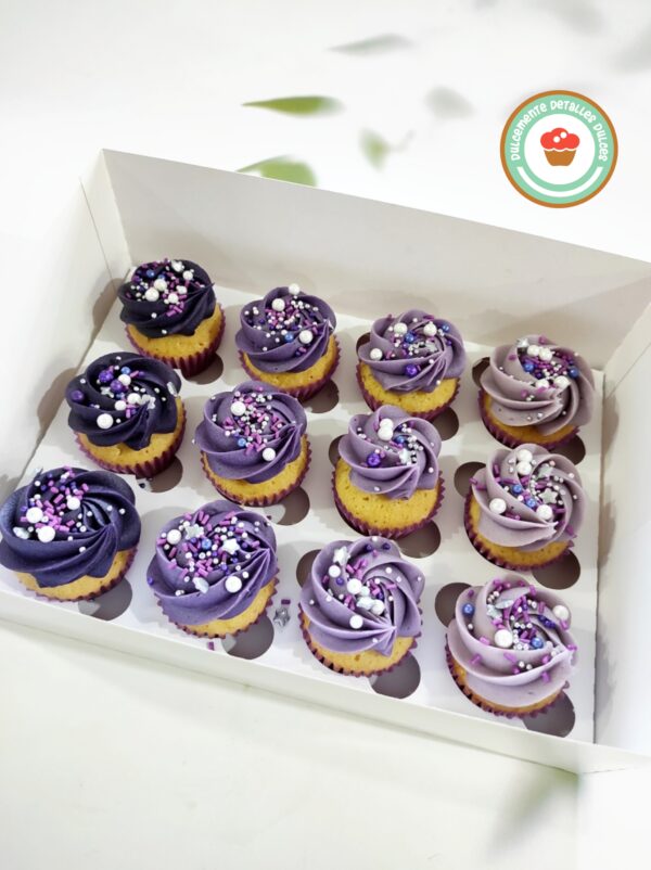 Mini cupcakes colores en degradé