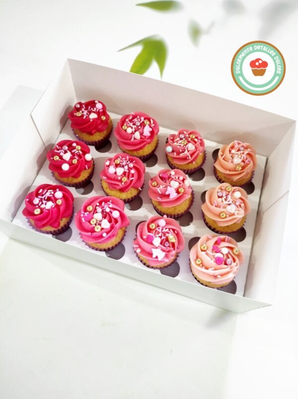 Mini cupcakes colores en degradé